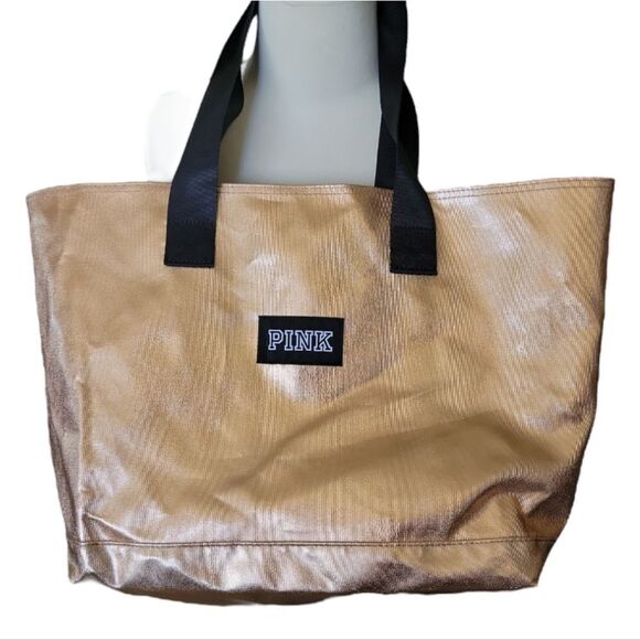 PINK Victoria's Secret Handbags - PINK Victoria's Secret Rose Gold & Black Tote Bag